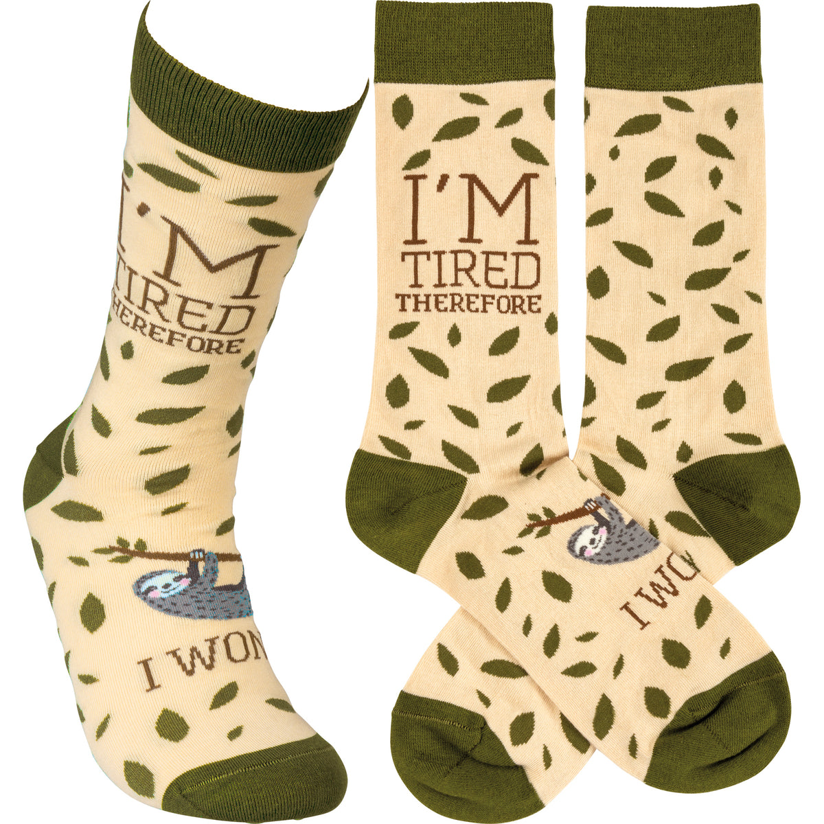 Primitives Socks - Sloth - I'm Tired Therefore I Won't