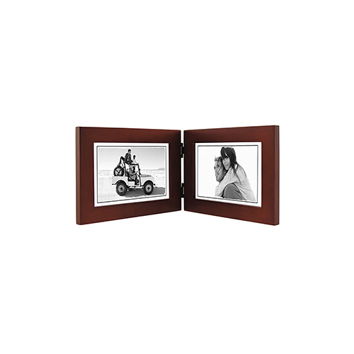 Malden Linear Dark Walnut 4x6 Double Horizontal Frame