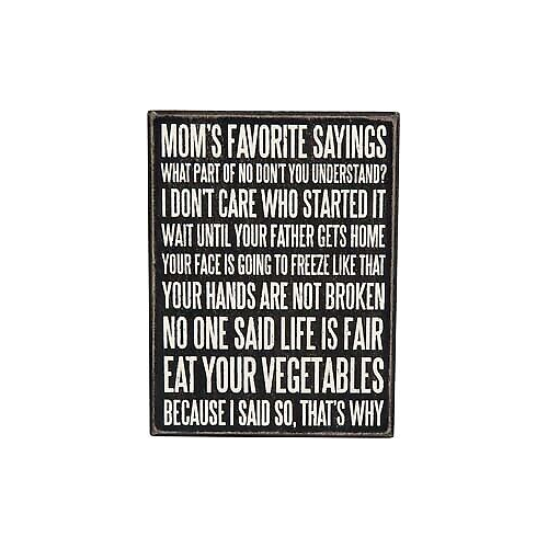 Primitives Mom's Saying List Box Sign