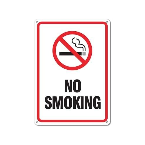 Hall Signs No Smoking Sign, Smoking Sign Legend 10 X 7 Rust Free 0.40 Aluminum Sign