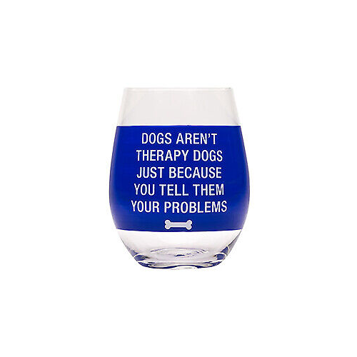 About Face Designs Wine Glass- Therapy Dogs