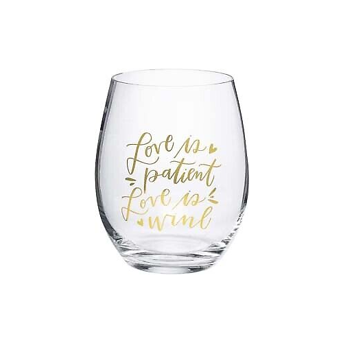 Primitives Wine Glass - Love is Patient Love is Wine