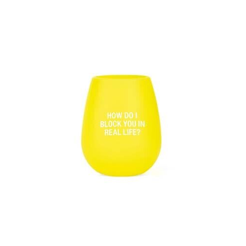 About Face Designs Block You Silicone Wine Glass