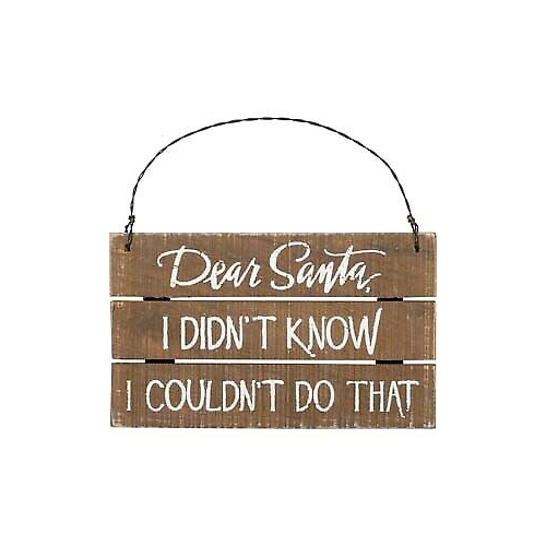 Primitives Slat Ornament - Dear Santa I Didn't Know