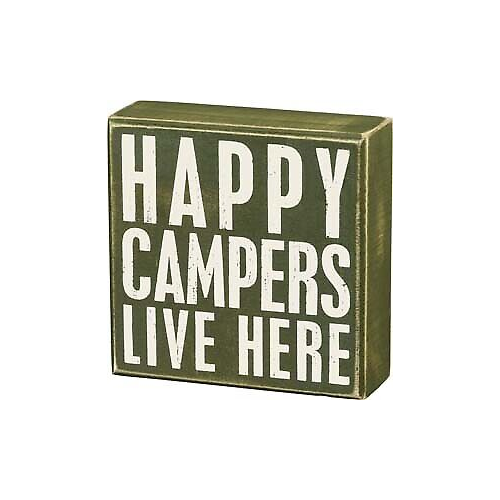 Primitives Box Sign - Happy Campers