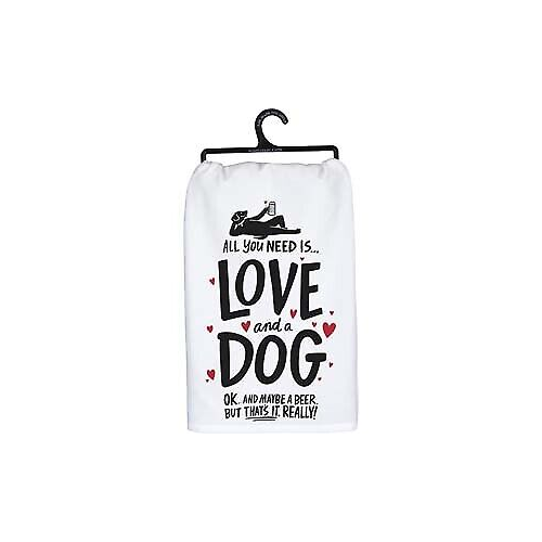 Primitives Dish Towel - Dog & A Beer