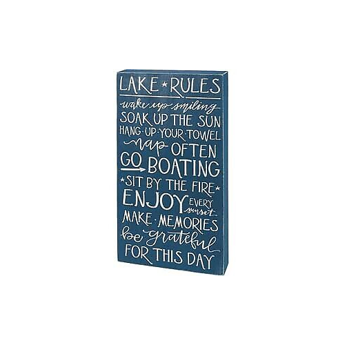 Primitives Box Sign - Lake Rules