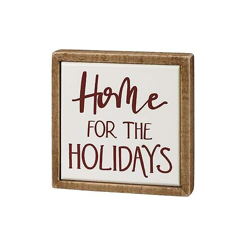Primitives Box Sign Mini - Home For The Holidays