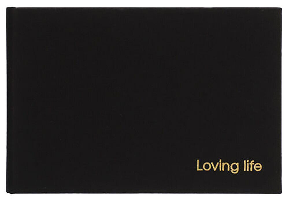 Malden 1 up 4x6 Loving Life Black Fabric Brag Book