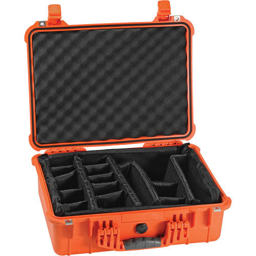 Pelican 1604 Waterproof 1600 Case with Dividers (Orange)