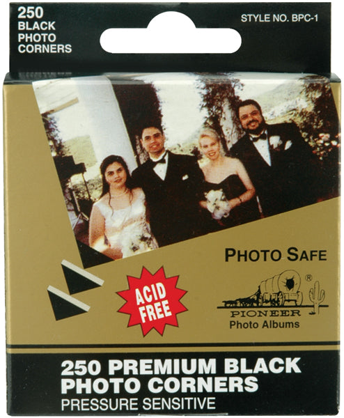 Pioneer Self-Adhesive Black Photo Corners-250 pk