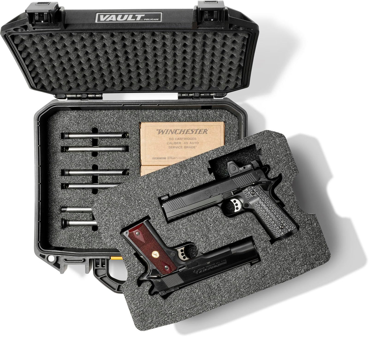 Pelican Vault V200 2-Pistol Case for 1911 (Custom Pre-cut Foam)