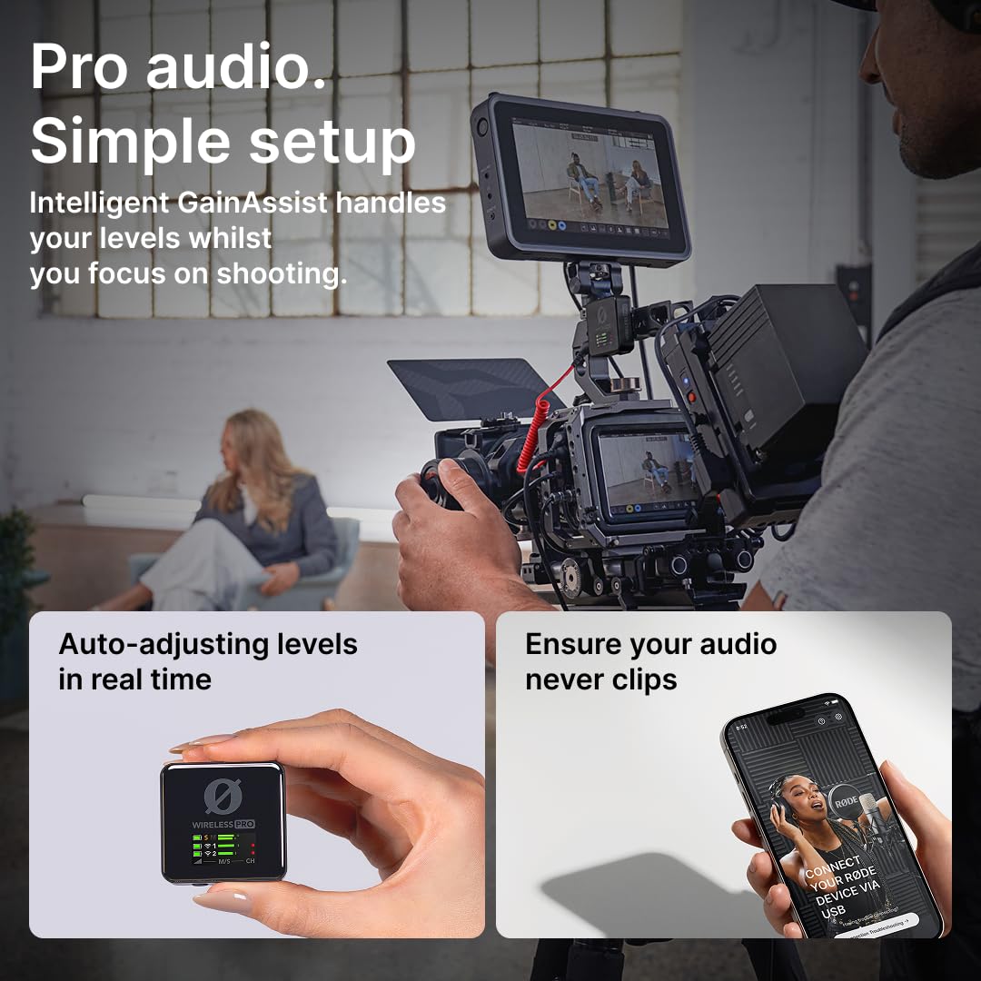 RODE Wireless PRO 2-Person Clip-On Microphone System/Recorder with Lavaliers (2.4 GHz)