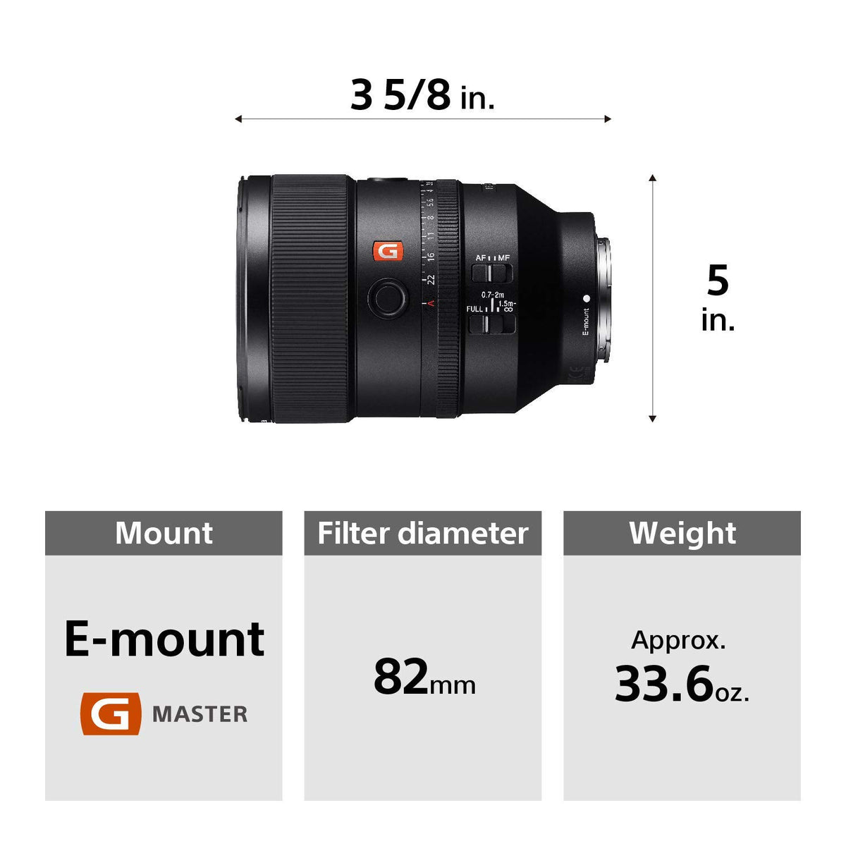 Sony 135mm f/1.8 FE GM Lens