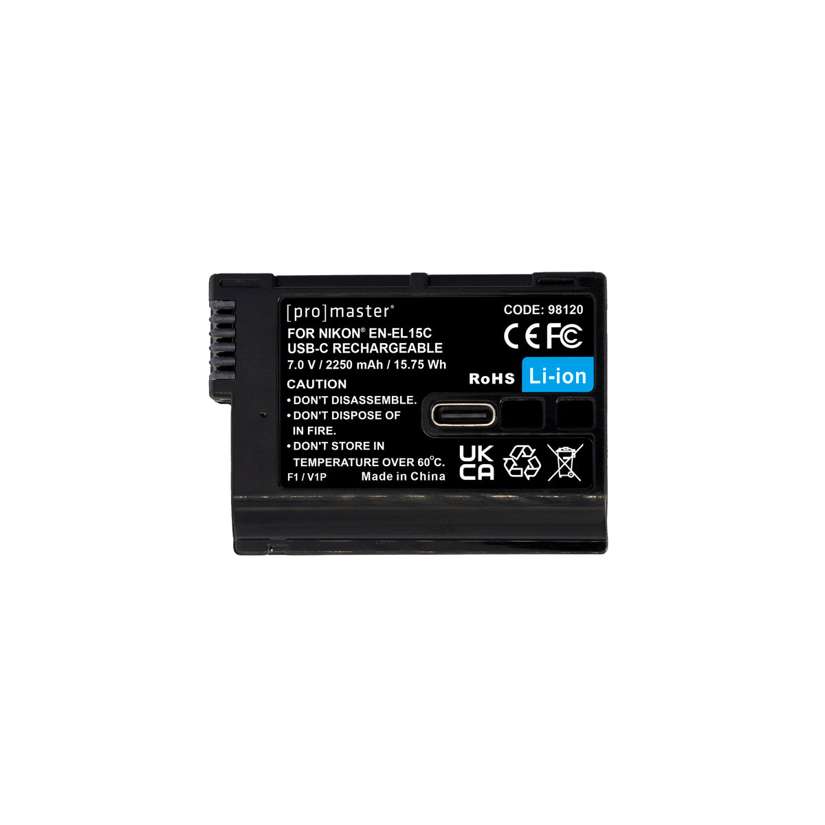 Promaster EN-EL15c Battery with USB-C Charging (fits Nikon Including Z8, Zf, & Z6III)