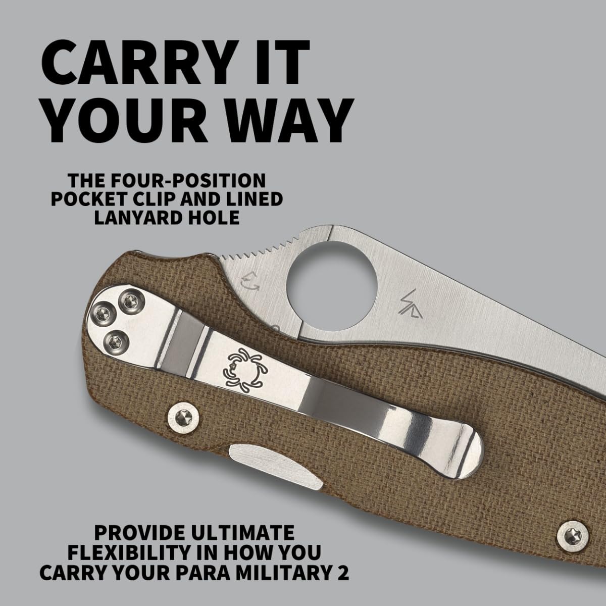 Spyderco Paramilitary 2 Brown Micarta, Satin CRUWEAR - C81MPCW2
