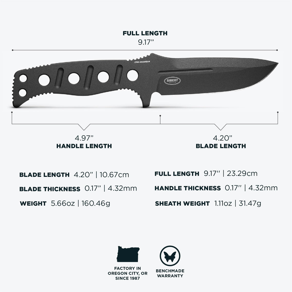Benchmade Adamas Fixed Blade Paracord Drop Point 375BK-1