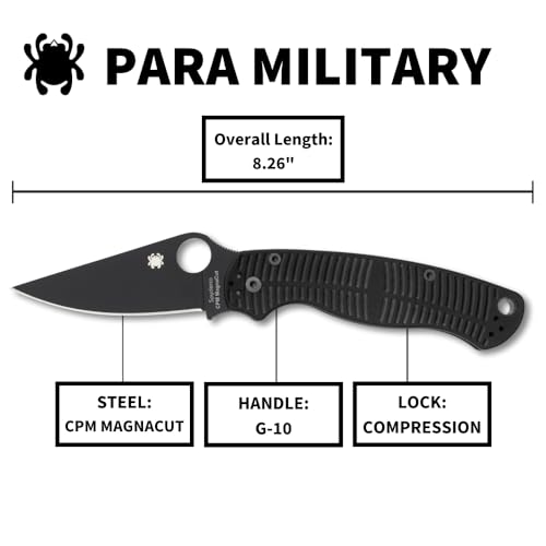 Spyderco Paramilitary 2 Salt Black G10, Black MagnaCut - C81GMCBKP2