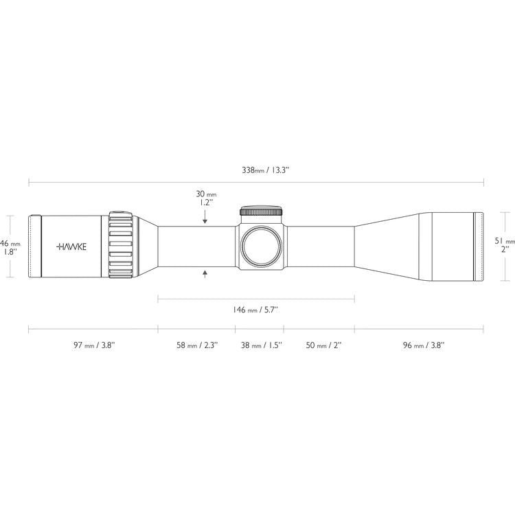 Hawke Optics 3-18x44 Endurance 30 FD Riflescope (LRX-Hunter Fiber Dot Reticle)