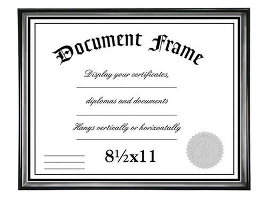 Malden Black with Silver 8.5x11 Frame