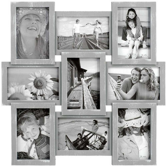 Malden Gray 9 Opening 4x6 Collage Frame