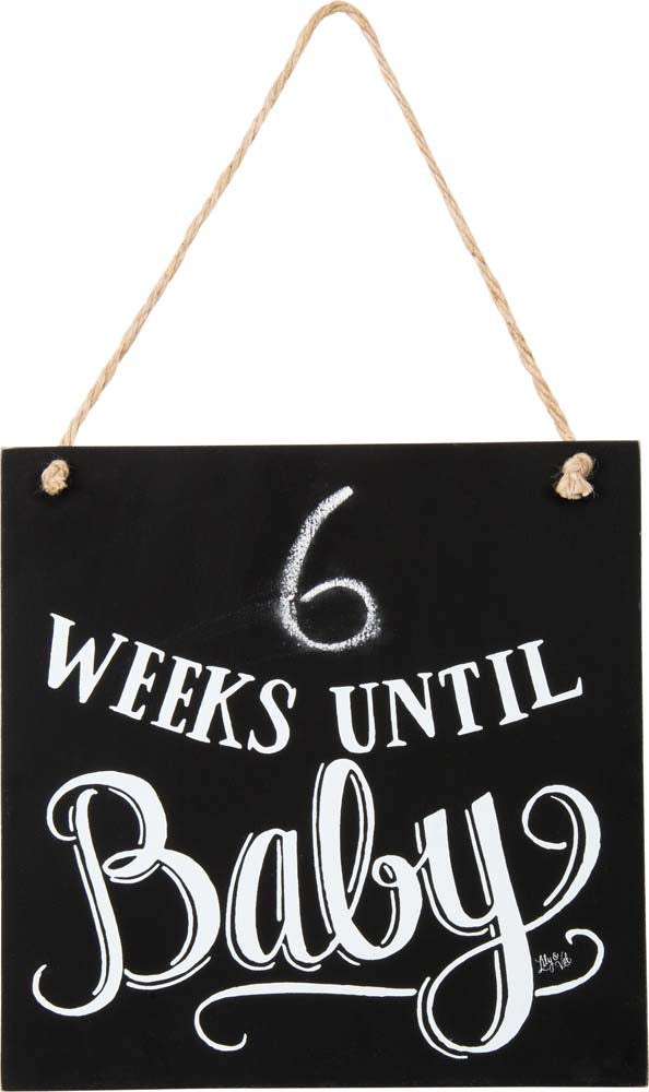 Primitives Chalk Sign - Weeks Until Baby