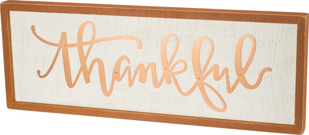 Primitives Inset Box Sign - Thankful