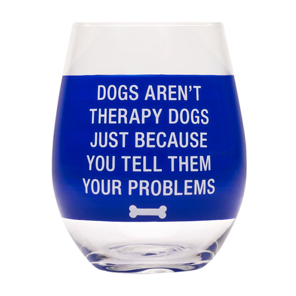 About Face Designs Wine Glass- Therapy Dogs