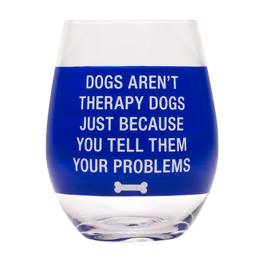 About Face Designs Wine Glass- Therapy Dogs