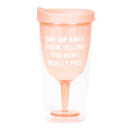 About Face Designs One Sip Away Wine Tumbler
