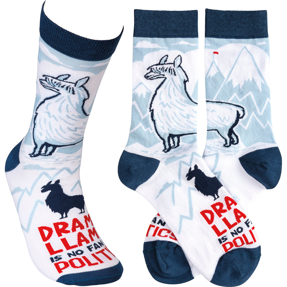 Primitives Socks - Drama Llama Is No Fan Of Politics