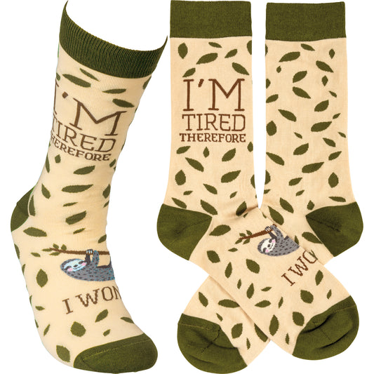 Primitives Socks - Sloth - I'm Tired Therefore I Won't