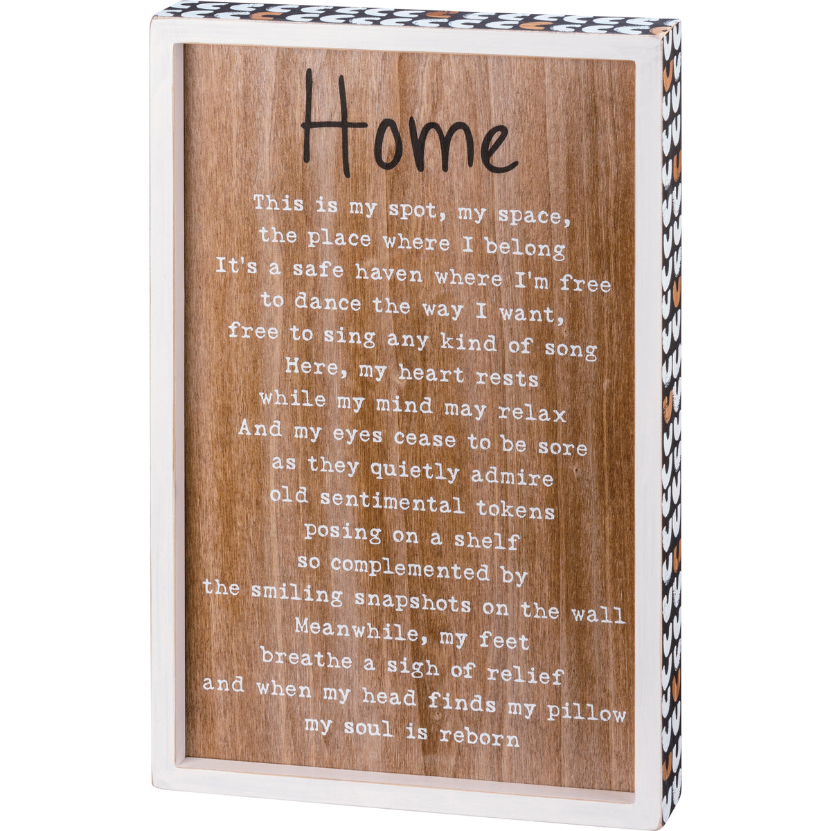 Primitives Inset Box Sign - Home My Soul Is Reborn