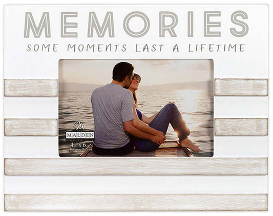 Malden 4X6 White/Gray Stripe Memories Frame