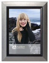Malden 5x7 Pewter Slant with Black Bezel Frame