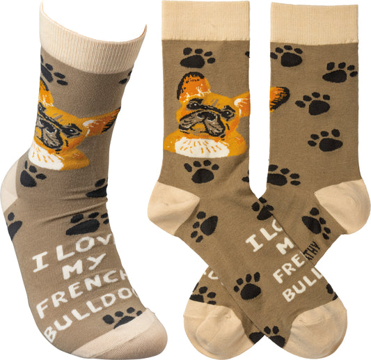 Primitives Socks - I Love My French Bulldog
