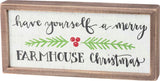 Primitives Inset Box Sign - Merry Farmhouse Christmas