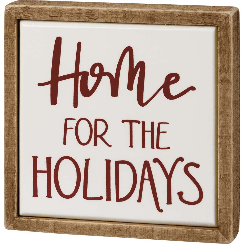 Primitives Box Sign Mini - Home For The Holidays