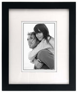 Malden Matted Linear Classic Wood Picture Frame, Black 8x10