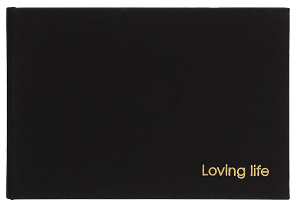 Malden 1 up 4x6 Loving Life Black Fabric Brag Book