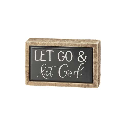 Primitives Box Sign Mini - Let Go & Let God