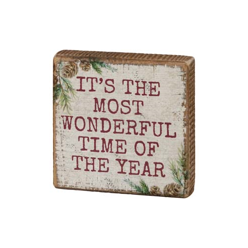 Primitives Block Sign - The Most Wonderful Time of The Year