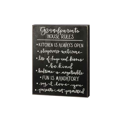 Primitives Box Sign - Grandparents House Rules