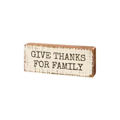 Primitives Block Sign - Give Thanks For Family