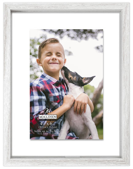 Malden 5x7/7x9 Distressed White Tabletop Float Frame
