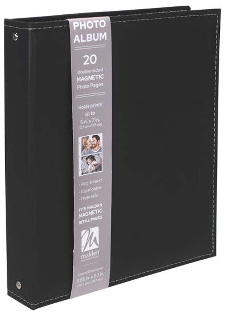 Malden 3-Ring Black Magnetic Album