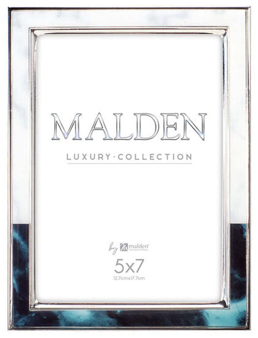 Malden 5x7 Green & White Marbled Metal