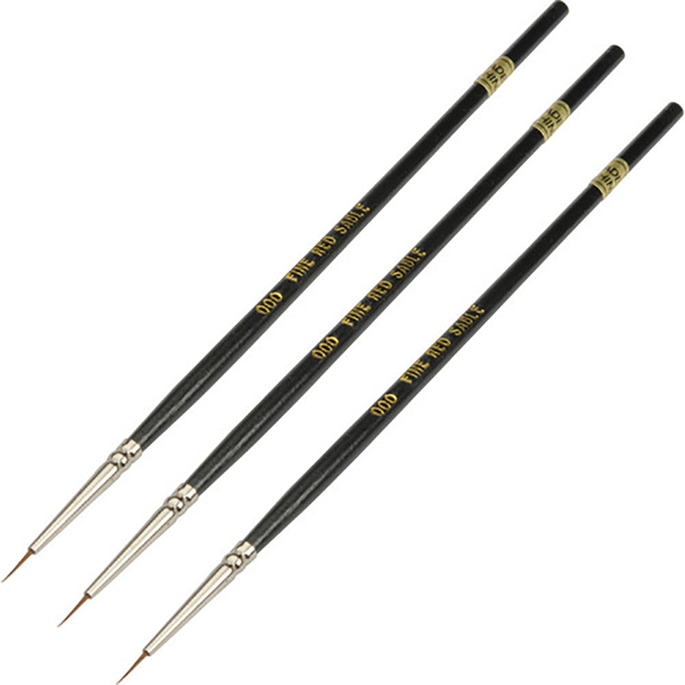Dot Line #000 Spotting Brush (3-Pack)