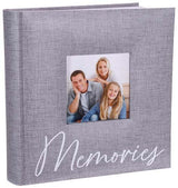 Malden 2-Up Gray Memories Printed Paper Bookbound Album