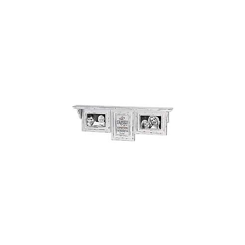 Prinz Carson Distressed 2 Opening Wood Collage Frame with 'Family' Sentiment & 2.5" Deep Ledge, White